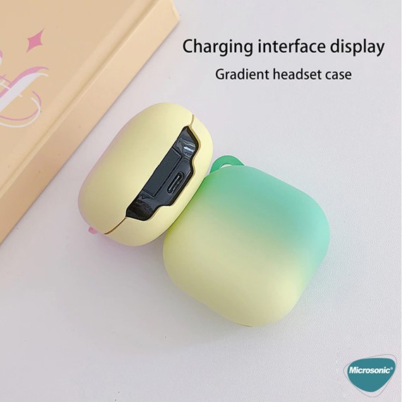 Microsonic Samsung Galaxy Buds 2 Kılıf Degrade Rubber Mavi Mor 6