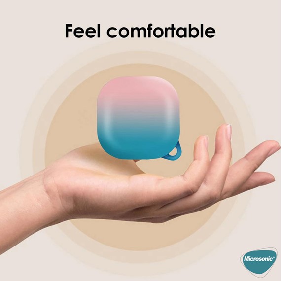 Microsonic Samsung Galaxy Buds 2 Kılıf Degrade Rubber Mavi Mor 8