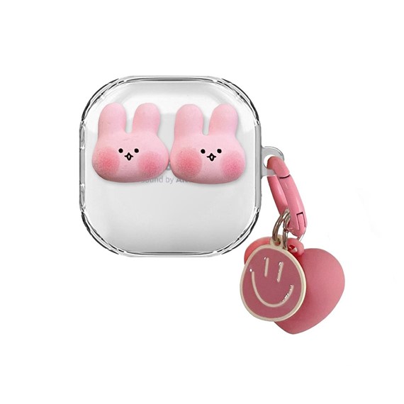 Microsonic Samsung Galaxy Buds FE Kılıf Rabbit Figürlü Şeffaf 1