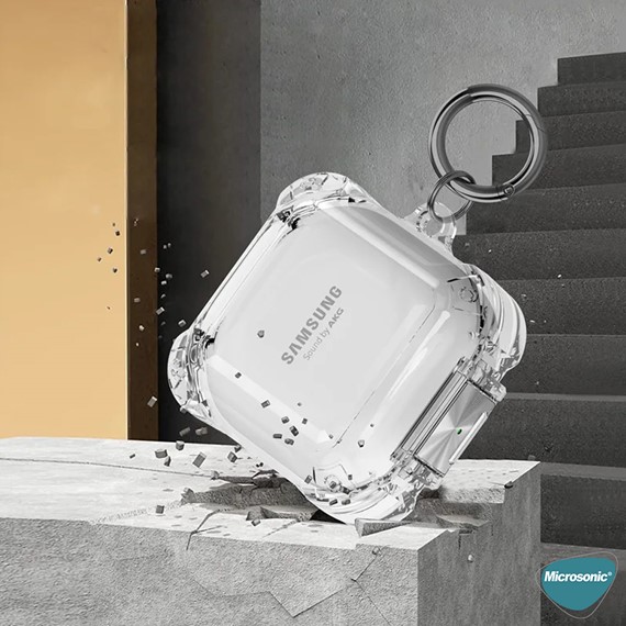 Microsonic Samsung Galaxy Buds 2 Kılıf Safety Lock Protection Füme 5