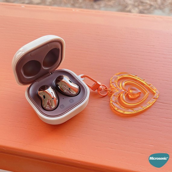 Microsonic Samsung Galaxy Buds 2 Kılıf Süslü Renkli Kalp Desenli Mor 8