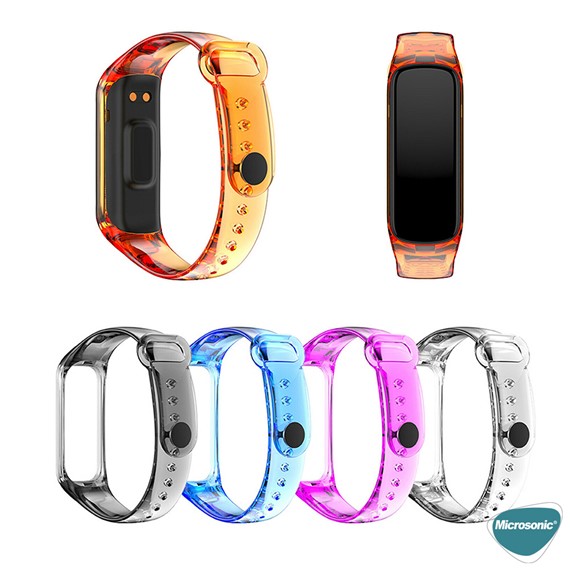 Microsonic Samsung Galaxy Fit 2 R220 Kordon Transparent Clear Band Pembe 4