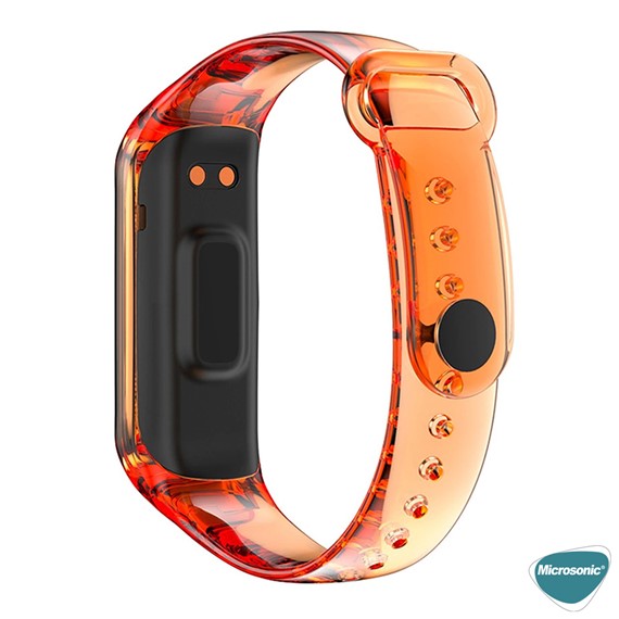 Microsonic Samsung Galaxy Fit 2 R220 Kordon Transparent Clear Band Turuncu 3