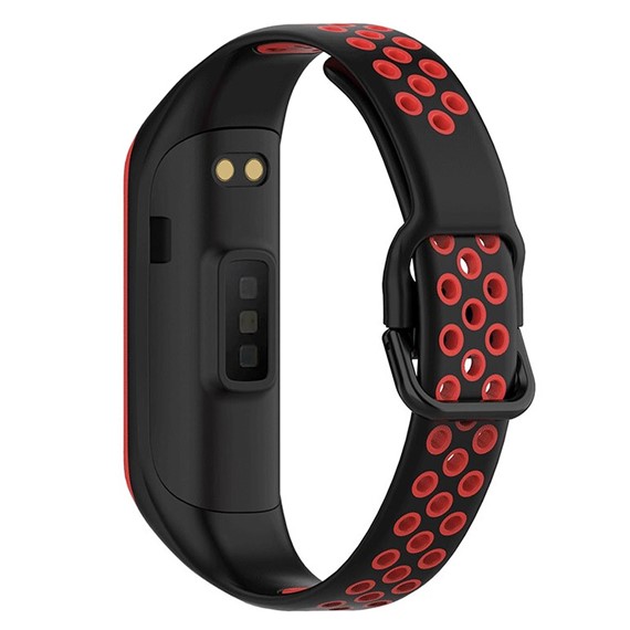 Microsonic Samsung Galaxy Fit 2 R220 Rainbow Sport Band Kordon Siyah Kırmızı 1