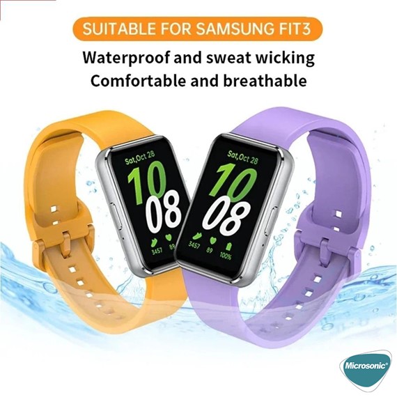 Microsonic Samsung Galaxy Fit 3 Kordon Silicone Sport Band Koyu Yeşil 3