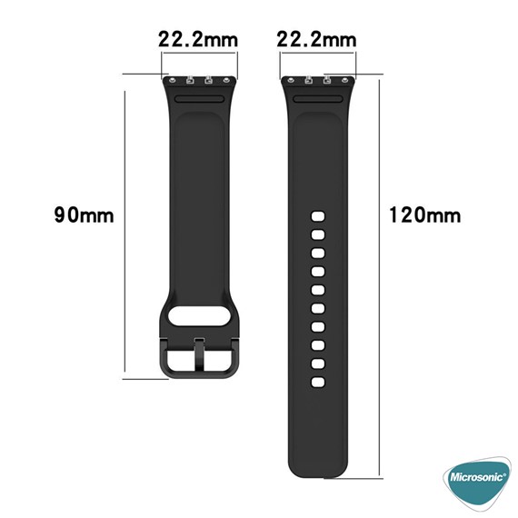 Microsonic Samsung Galaxy Fit 3 Kordon Silicone Sport Band Siyah 4