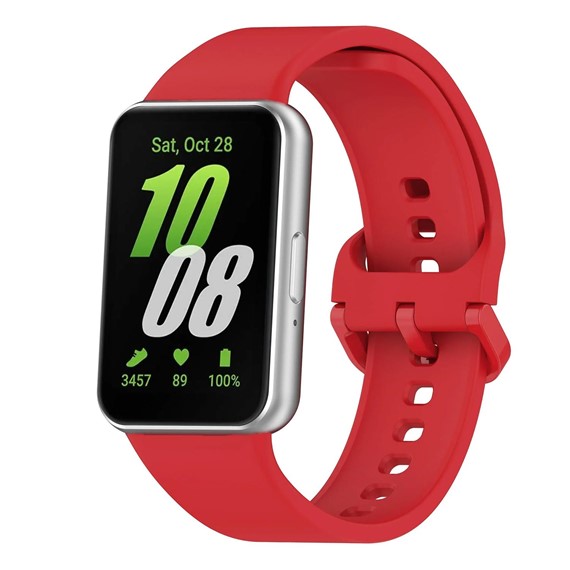 Microsonic Samsung Galaxy Fit 3 Kordon Silicone Sport Band Kırmızı 2