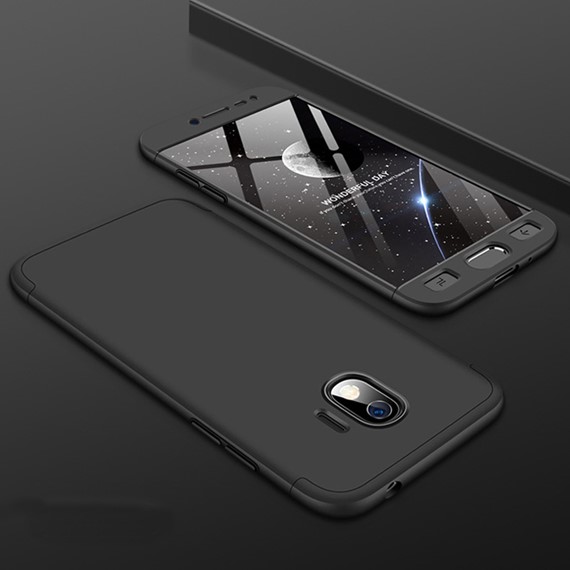 Microsonic Samsung Galaxy J4 Kılıf Double Dip 360 Protective Siyah 3