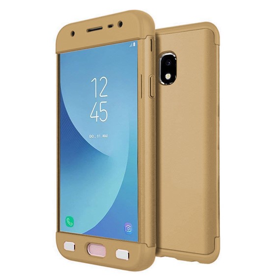 Microsonic Samsung Galaxy J5 Pro Kılıf Double Dip 360 Protective Gold 1