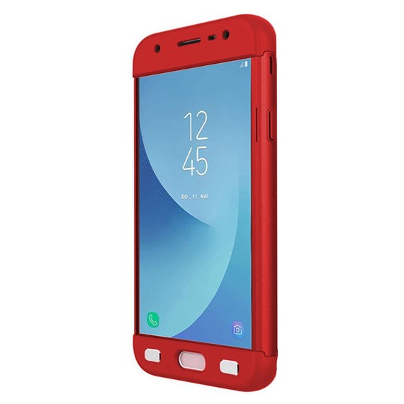 Microsonic Samsung Galaxy J5 Pro Kılıf Double Dip 360 Protective Kırmızı 2