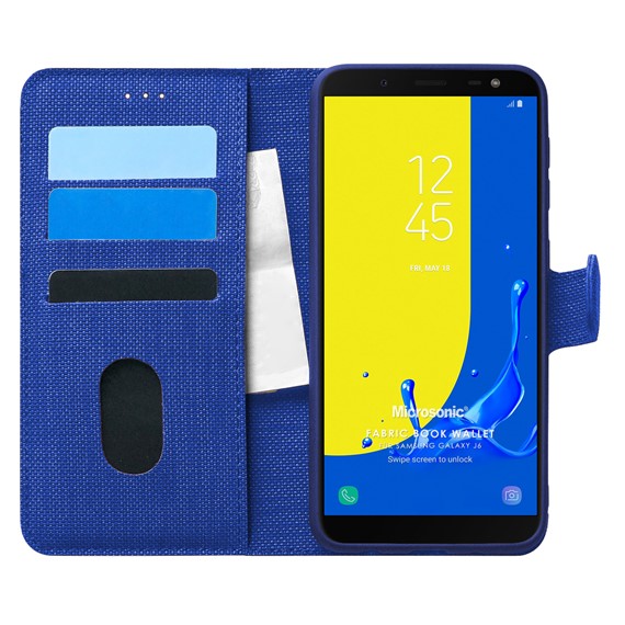 Microsonic Samsung Galaxy J6 Kılıf Fabric Book Wallet Lacivert 1