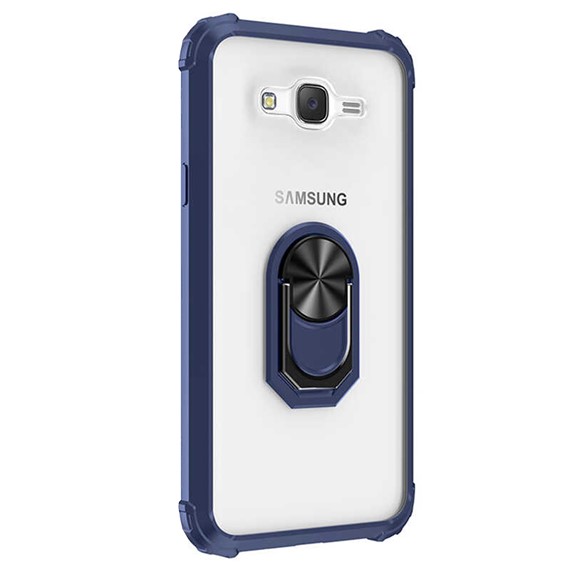 Microsonic Samsung Galaxy J7 Core Kılıf Grande Clear Ring Holder Lacivert 2