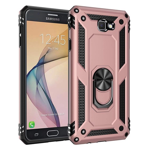 Microsonic Samsung Galaxy J7 Prime 2 Kılıf Military Ring Holder Rose Gold 1