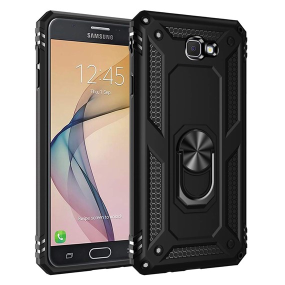 Microsonic Samsung Galaxy J7 Prime 2 Kılıf Military Ring Holder Siyah 1