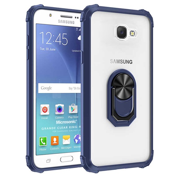 Microsonic Samsung Galaxy J7 Prime 2 Kılıf Grande Clear Ring Holder Lacivert 1