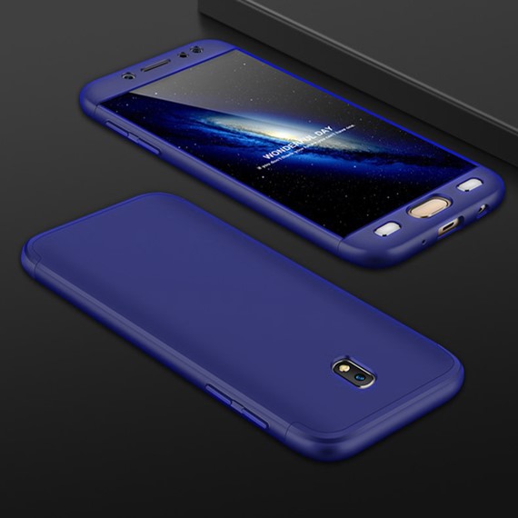 Microsonic Samsung Galaxy J7 Pro Kılıf Double Dip 360 Protective Lacivert 3