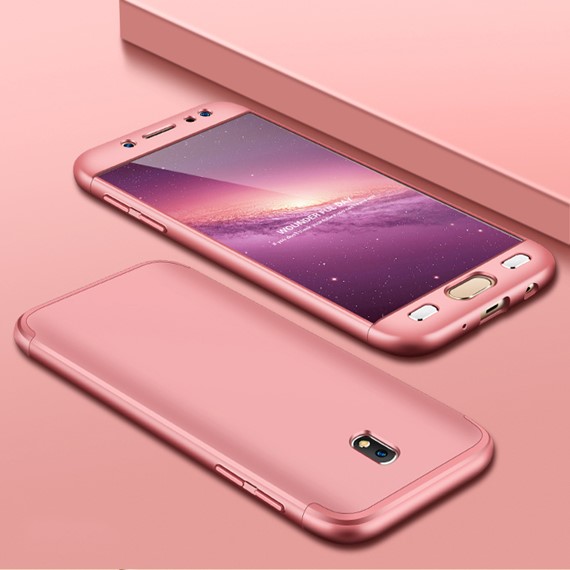Microsonic Samsung Galaxy J7 Pro Kılıf Double Dip 360 Protective Rose Gold 3