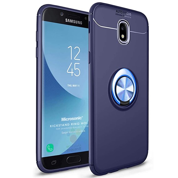Microsonic Samsung Galaxy J7 Pro Kılıf Kickstand Ring Holder Lacivert 1