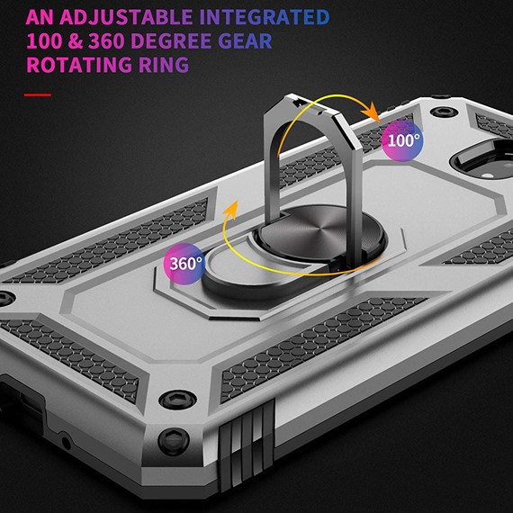Microsonic Samsung Galaxy J7 Pro Kılıf Military Ring Holder Lacivert 4