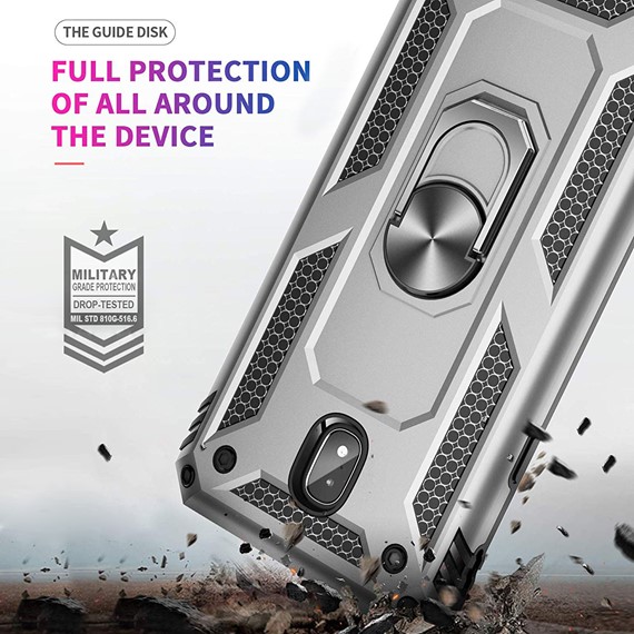 Microsonic Samsung Galaxy J7 Pro Kılıf Military Ring Holder Lacivert 5
