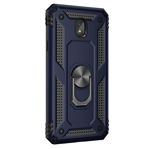 Microsonic Samsung Galaxy J7 Pro Kılıf Military Ring Holder Lacivert 2
