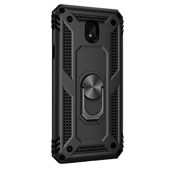 Microsonic Samsung Galaxy J7 Pro Kılıf Military Ring Holder Siyah 2