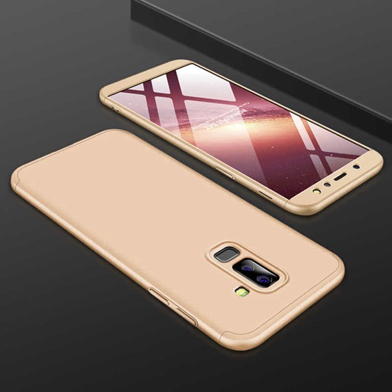 Microsonic Samsung Galaxy J8 Kılıf Double Dip 360 Protective Gold 3