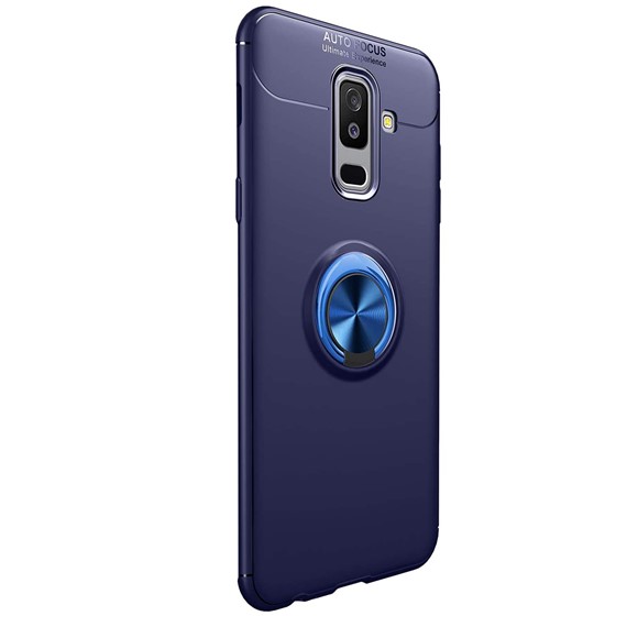 Microsonic Samsung Galaxy J8 Kılıf Kickstand Ring Holder Lacivert 2