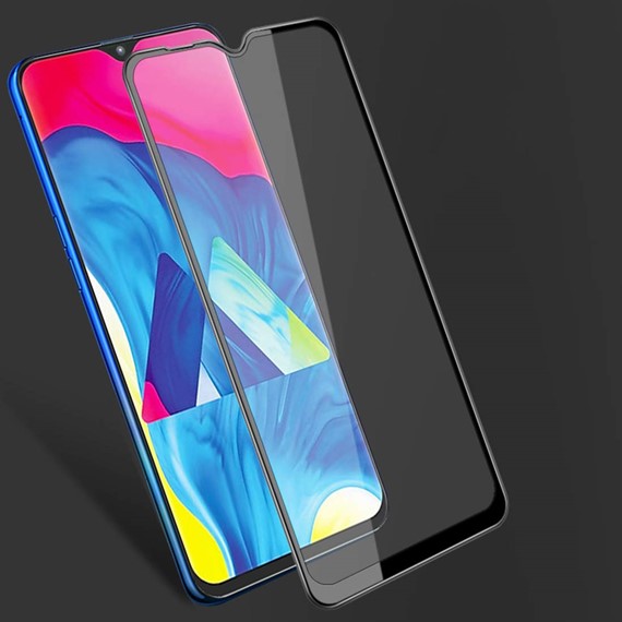 Microsonic Samsung Galaxy M10 Tam Kaplayan Temperli Cam Ekran koruyucu Siyah 2