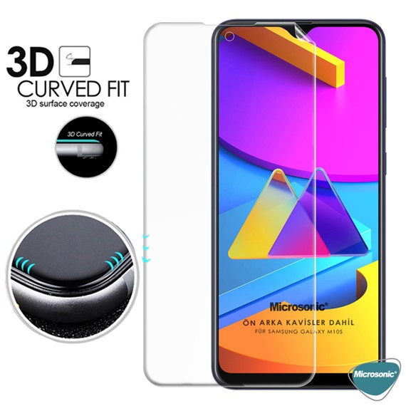 Microsonic Samsung Galaxy M10s Ön Arka Kavisler Dahil Tam Ekran Kaplayıcı Film 3