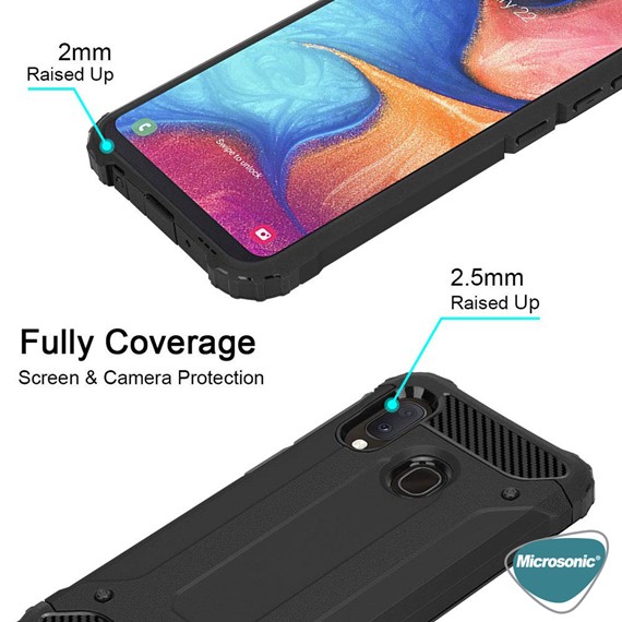 Microsonic Samsung Galaxy M10s Kılıf Rugged Armor Gümüş 5