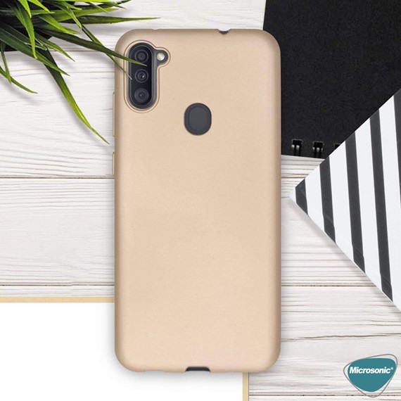 Microsonic Matte Silicone Samsung Galaxy M11 Kılıf Mor 5