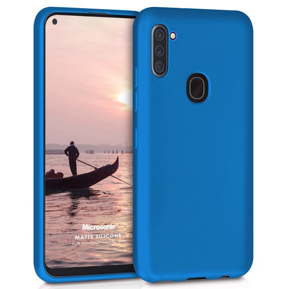 Microsonic Matte Silicone Samsung Galaxy M11 Kılıf Mavi 1