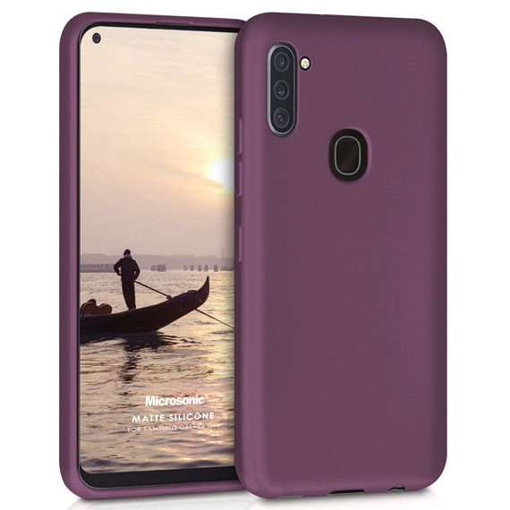 Microsonic Matte Silicone Samsung Galaxy M11 Kılıf Mor 1