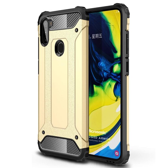 Microsonic Samsung Galaxy M11 Kılıf Rugged Armor Gold 1