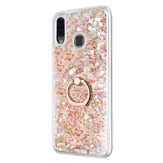 Microsonic Samsung Galaxy M20 Kılıf Glitter Liquid Holder Gold 2