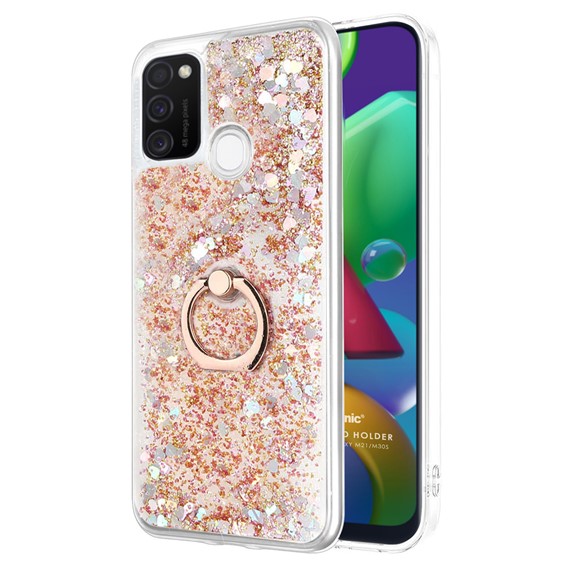 Microsonic Samsung Galaxy M30s Kılıf Glitter Liquid Holder Gold 1