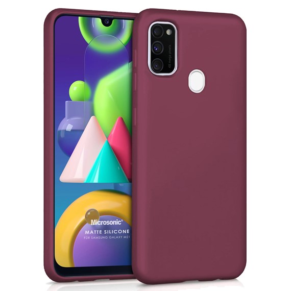 Microsonic Matte Silicone Samsung Galaxy M21 Kılıf Mor 1