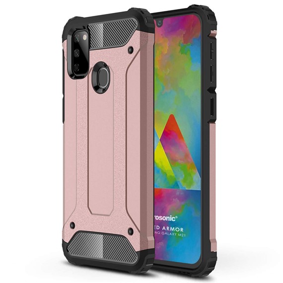 Microsonic Samsung Galaxy M21 Kılıf Rugged Armor Rose Gold 1