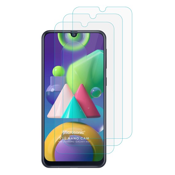 Microsonic Samsung Galaxy M21 Screen Protector Nano Glass 3 Pack 2