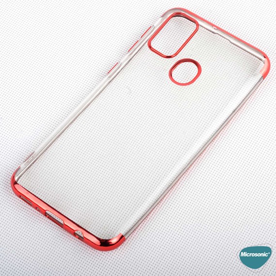 Microsonic Samsung Galaxy M21 Kılıf Skyfall Transparent Clear Kırmızı 3
