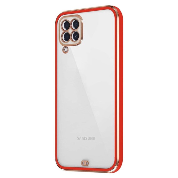 Microsonic Samsung Galaxy M22 Kılıf Laser Plated Soft Kırmızı 2