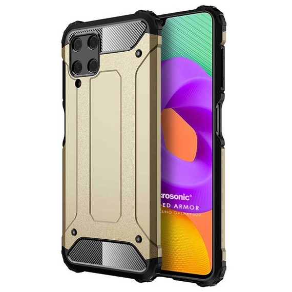 Microsonic Samsung Galaxy M22 Kılıf Rugged Armor Gold 1