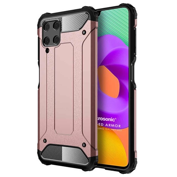 Microsonic Samsung Galaxy M22 Kılıf Rugged Armor Rose Gold 1