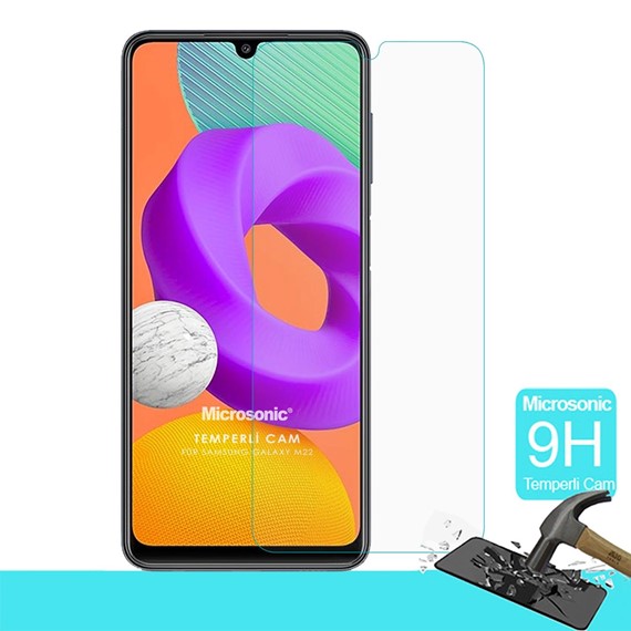 Microsonic Samsung Galaxy M22 Tempered Glass Cam Ekran Koruyucu 1