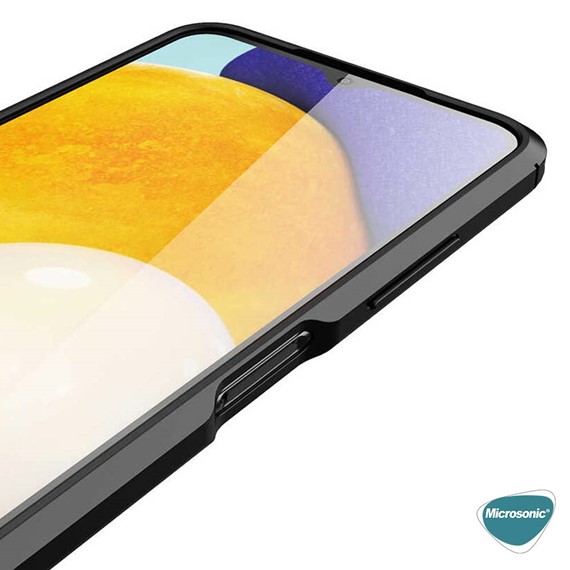 Microsonic Samsung Galaxy M23 Kılıf Deri Dokulu Silikon Siyah 7