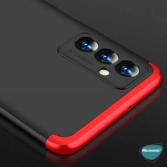 Microsonic Samsung Galaxy M23 Kılıf Double Dip 360 Protective Siyah Kırmızı 6