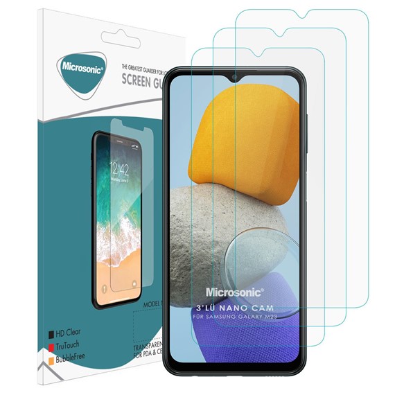 Microsonic Samsung Galaxy M23 Screen Protector Nano Glass Cam Ekran Koruyucu 3 lü Paket 1