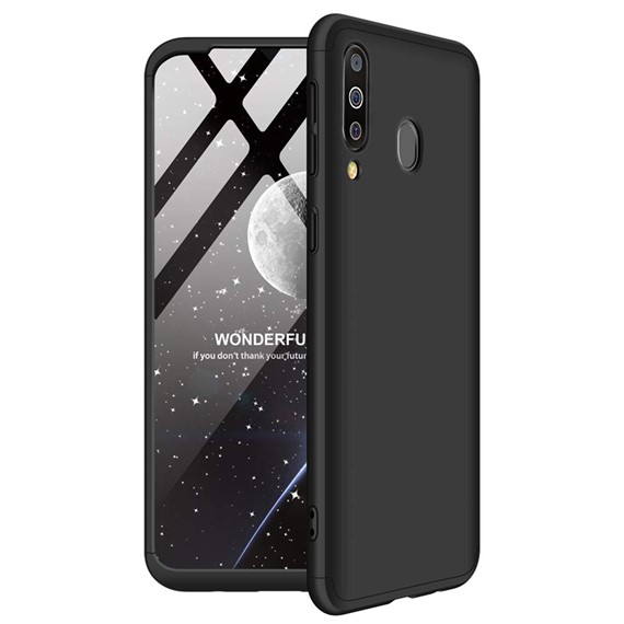 Microsonic Samsung Galaxy M30 Kılıf Double Dip 360 Protective Siyah 1