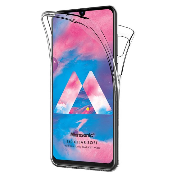 Microsonic Samsung Galaxy M30 Kılıf 6 tarafı tam full koruma 360 Clear Soft Şeffaf 1